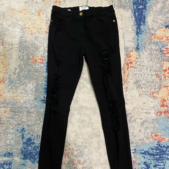Frame Le High Ripped Skinny Jeans - Picture 1 of 4